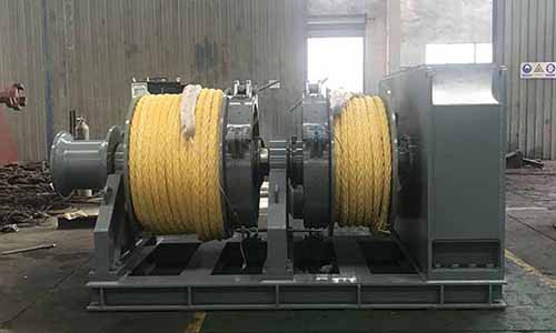 50T electric double drums mooring winch