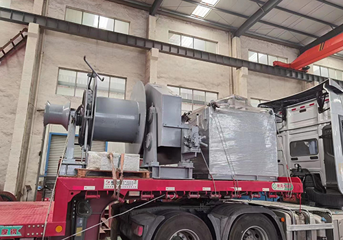 20T hydraulic winch and supporting devices were sent to Guangzhou Huangpu Shipyard