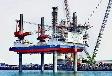 Launching of 350FT jack-up self-propelled work platform project W6018