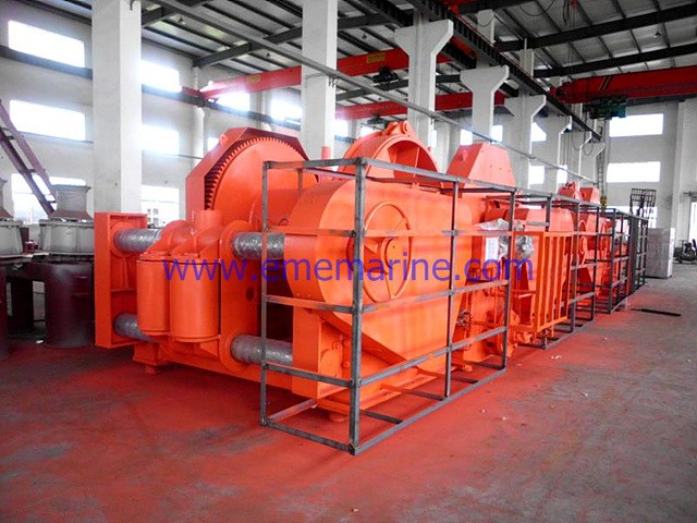 68T Hydraulic double drums mooring winch