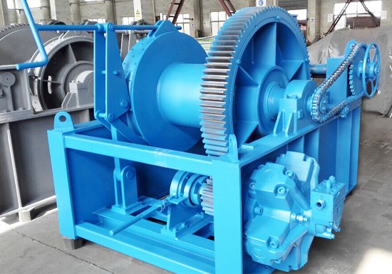 Hydraulic anchor rope winch