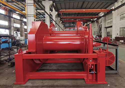 45KN waterfall double drum positioning electric winch has been shipped