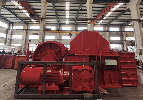 45KN waterfall double drum positioning electric winch has been shipped